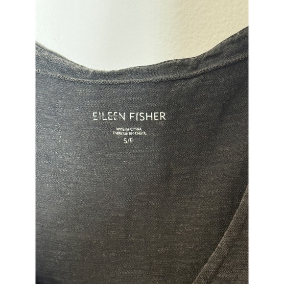 Eileen Fisher Tank Dress Womens SMall Gray Henley Maxi Sleeveless Slit Casual - Picture 3 of 10